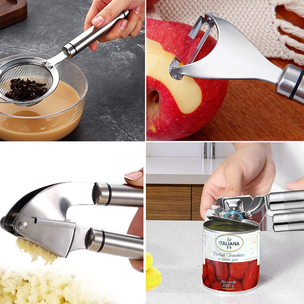 BESTZMWK utensil holder with hooks displaying tidy countertop storage solution