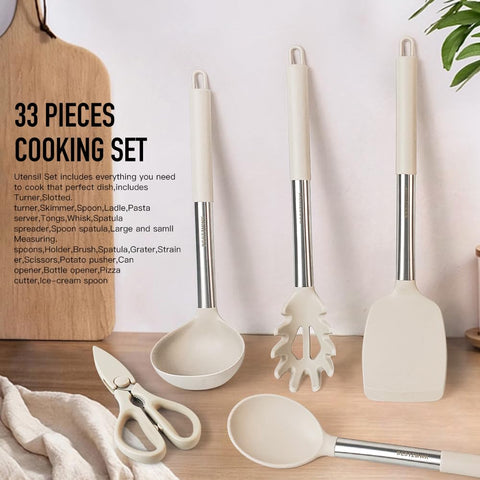 BESTZMWK utensils in holder on countertop for tidy, accessible storage