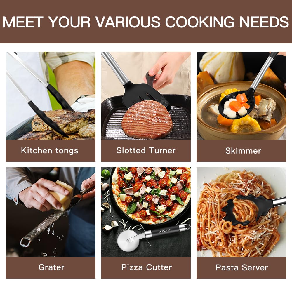 BESTZMWK size comparison next to standard utensil showing full-size utility and value benefits