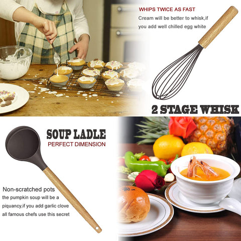 BESTZMWK array of spatulas and spoons displaying versatile cooking options