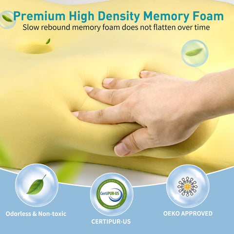 Besyodo pillow supporting a back sleeper to show neutral spine alignment for comfort