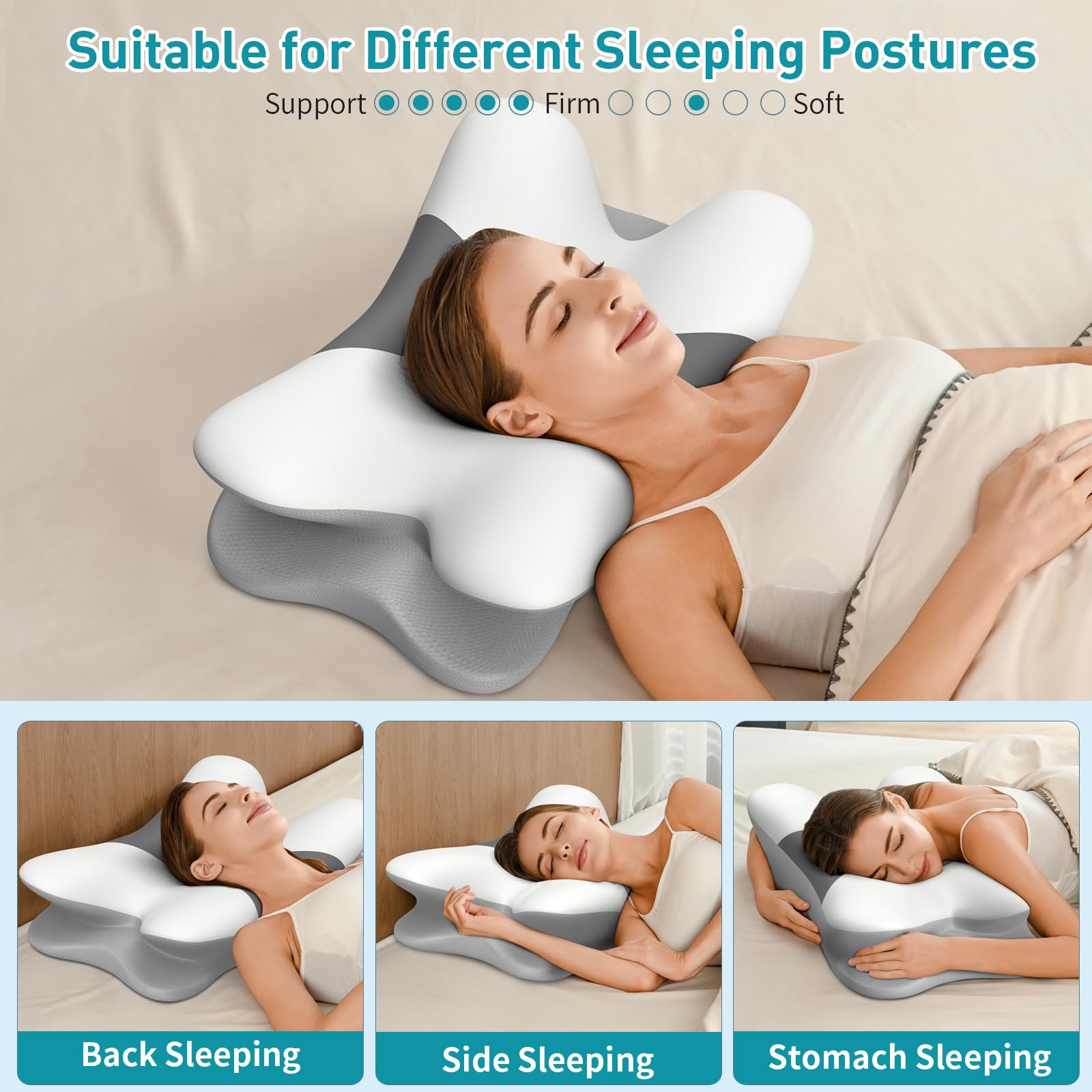 Besyodo pillow in a styled bedroom promoting cool, comfortable sleep