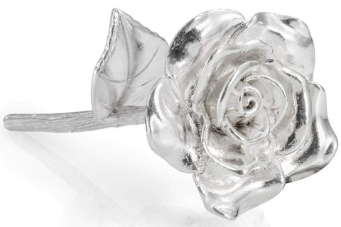 BESZONE tin rose stem and leaves detail showing durable solid tin craftsmanship