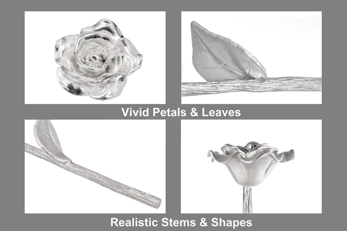 BESZONE tin rose in sturdy tubular box showing protected, premium gift packaging