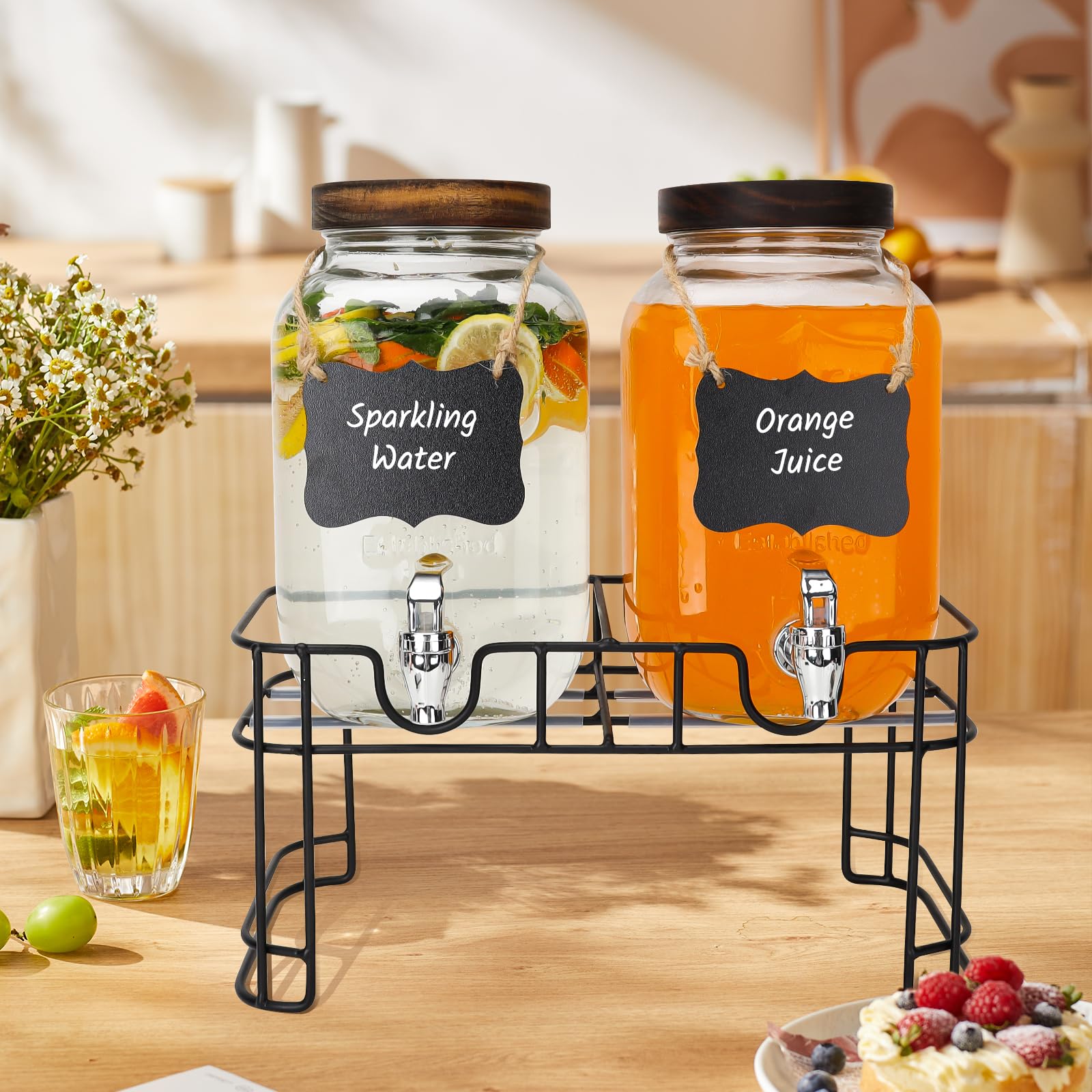Betrome dispensers on a party table showcasing easy self-serve and attractive display