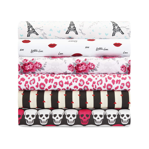 Betsey Johnson styled twin bed in bedroom showing playful look and easy care