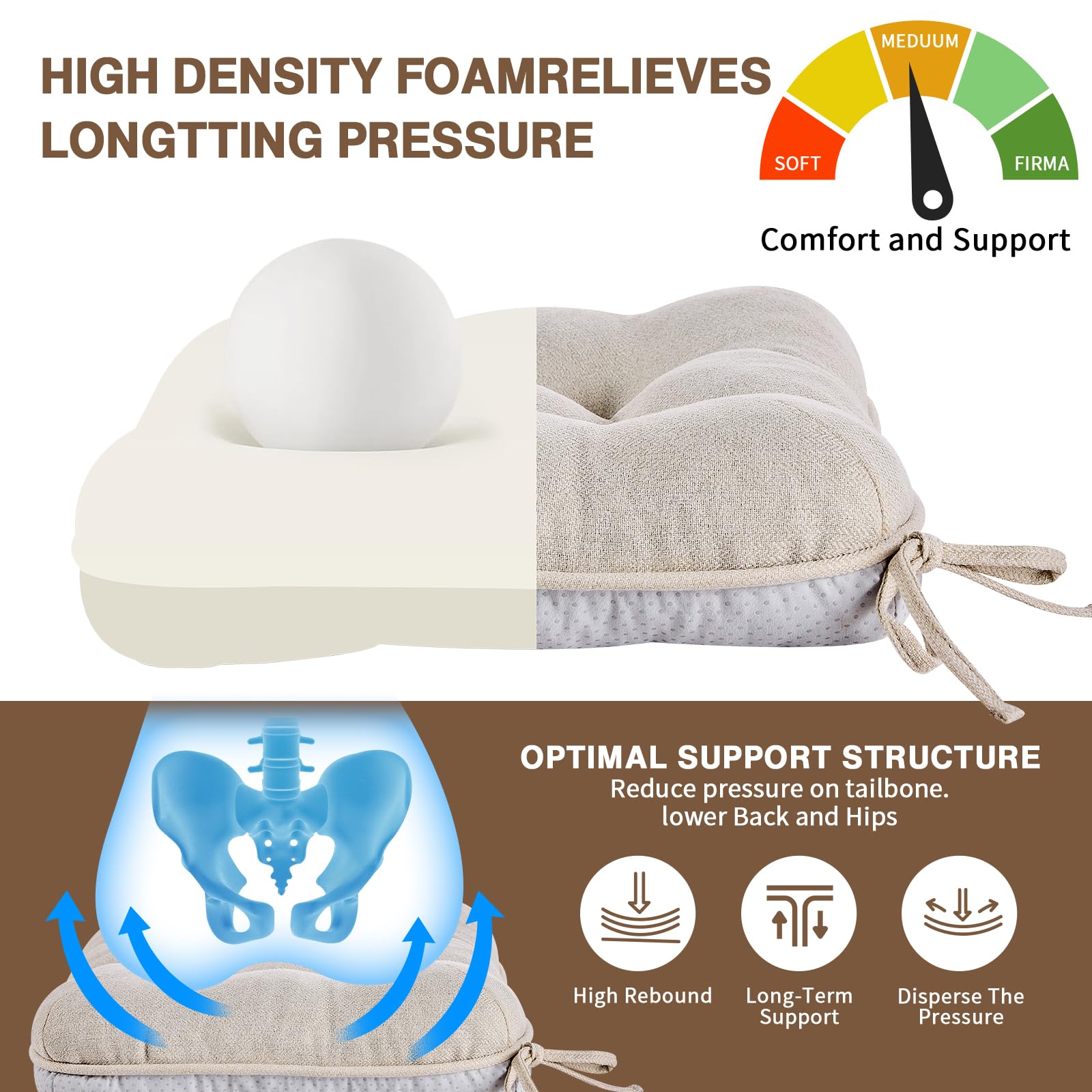 BETU cushion on dining chair improving seating comfort