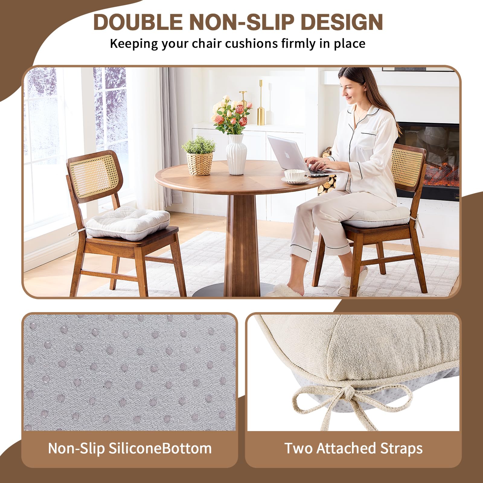 BETU tie straps shown fastened to chair for secure fit