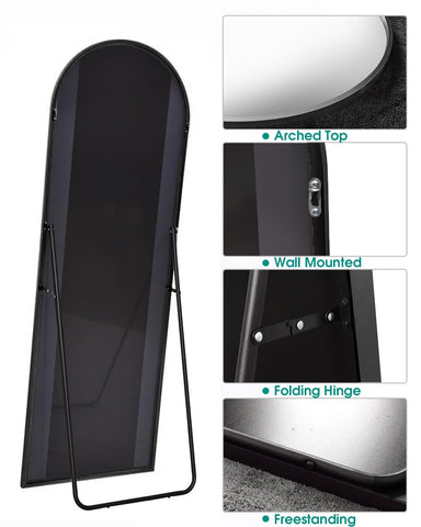 BEVERDY mirror leaned against wall in hallway demonstrates space-saving versatility