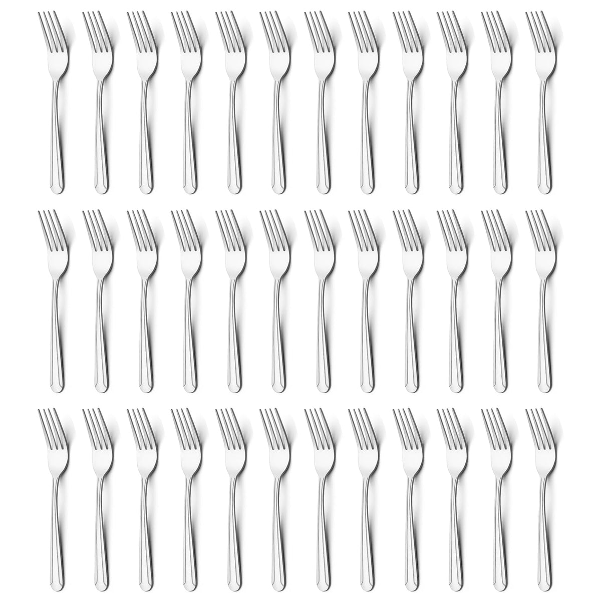 BEWOS front view of full 36-piece fork set for complete service