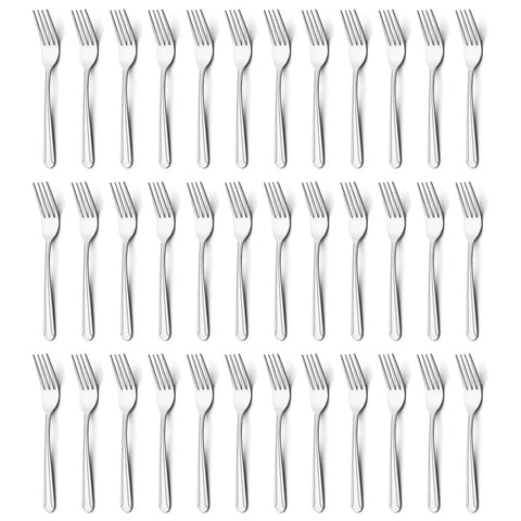 BEWOS front view of full 36-piece fork set for complete service