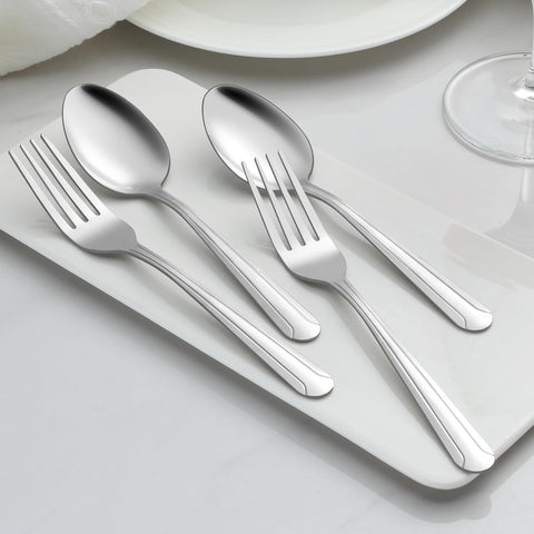 BEWOS stacked forks side view illustrating solid weight and balance