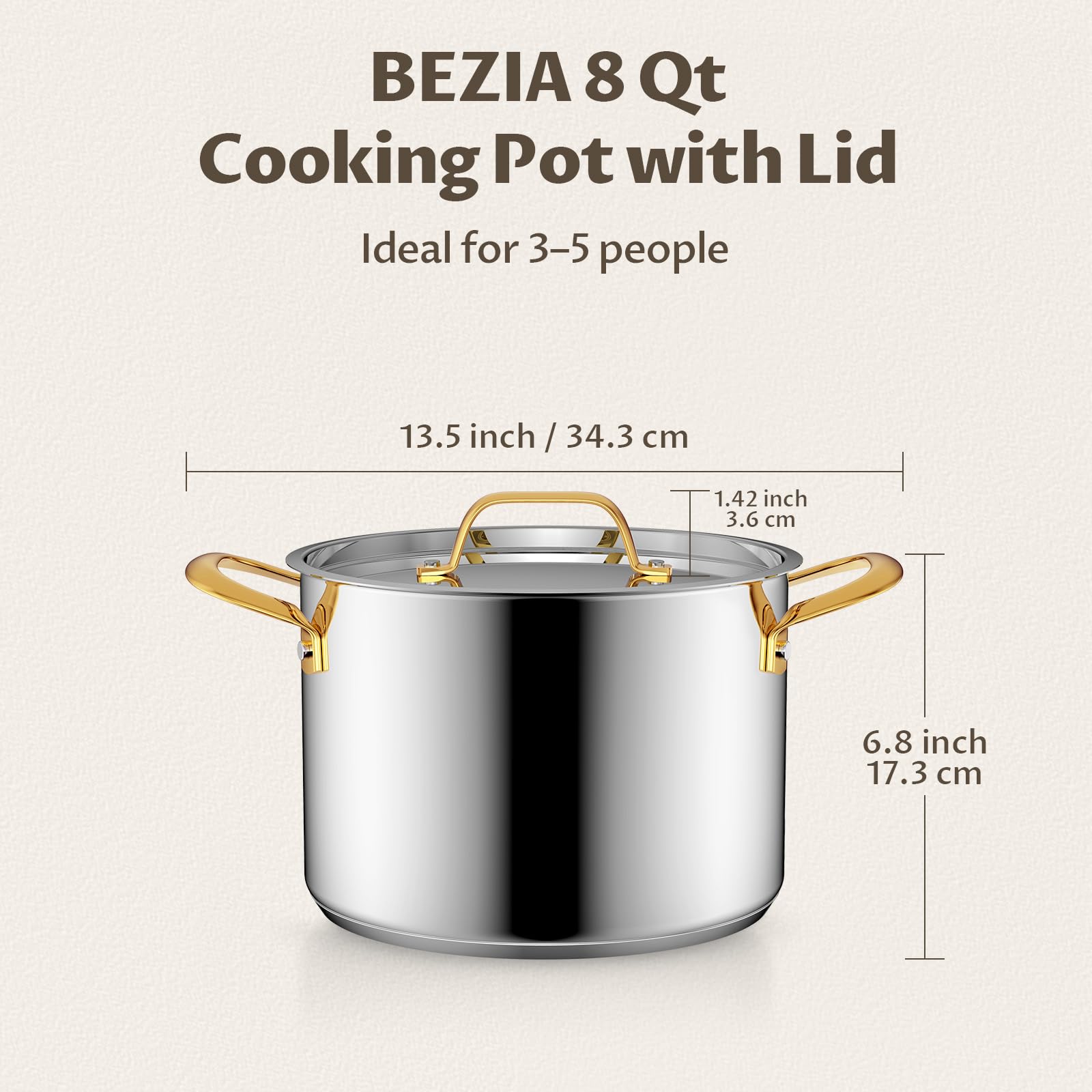BEZIA pot on induction cooktop demonstrating magnetic base for fast heating