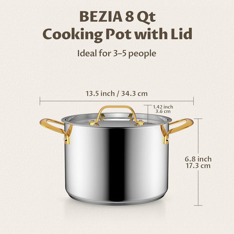BEZIA pot on induction cooktop demonstrating magnetic base for fast heating