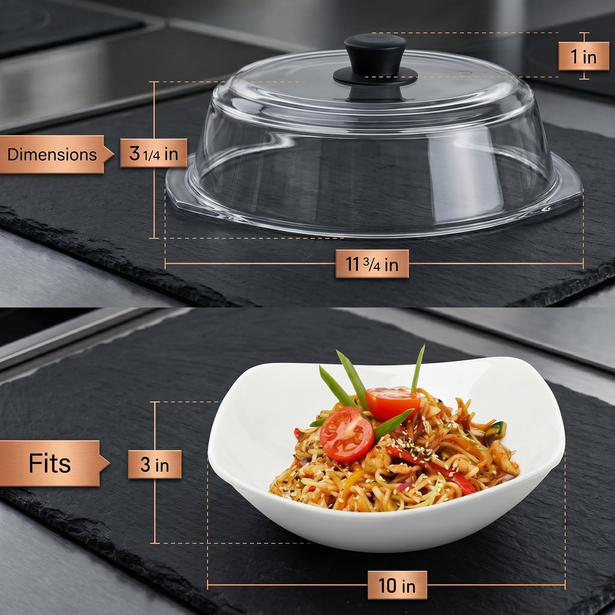 Bezrat inside microwave covering bowl, prevents splatters and simplifies cleanup
