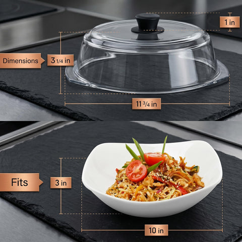 Bezrat inside microwave covering bowl, prevents splatters and simplifies cleanup