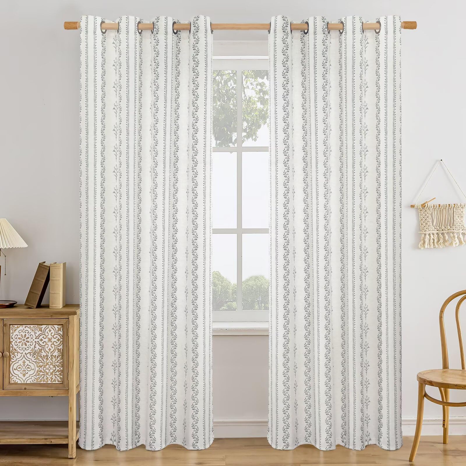 BGment bedroom lifestyle shot styling curtains to enhance cozy, boho decor