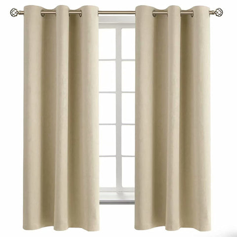 BGment front view of two beige panels showing clean modern look and privacy benefit