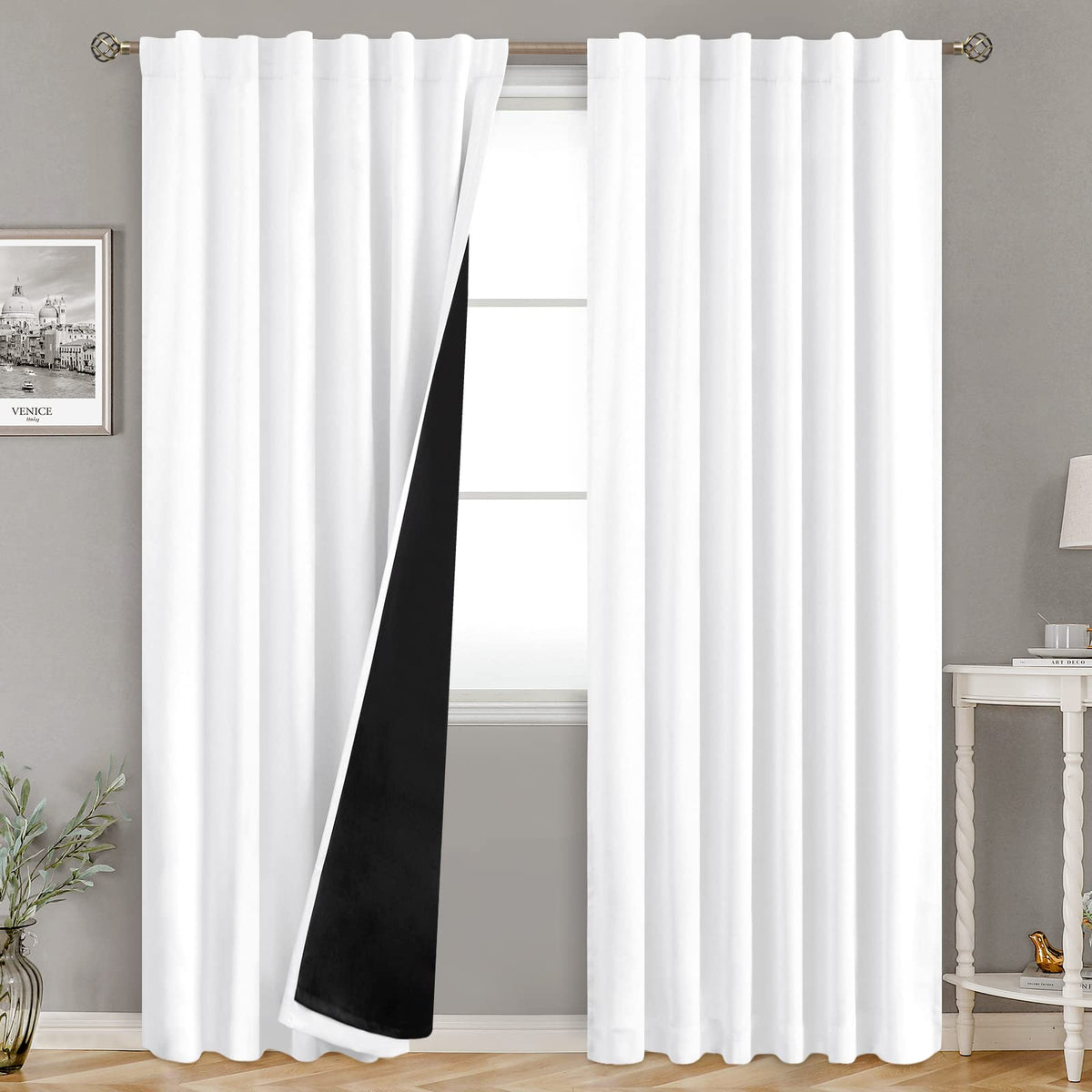 BGment front view of two curtain panels showing full coverage and clean look