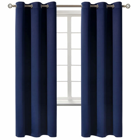 BGment front view full panel showing navy blue color and neat drape benefit privacy