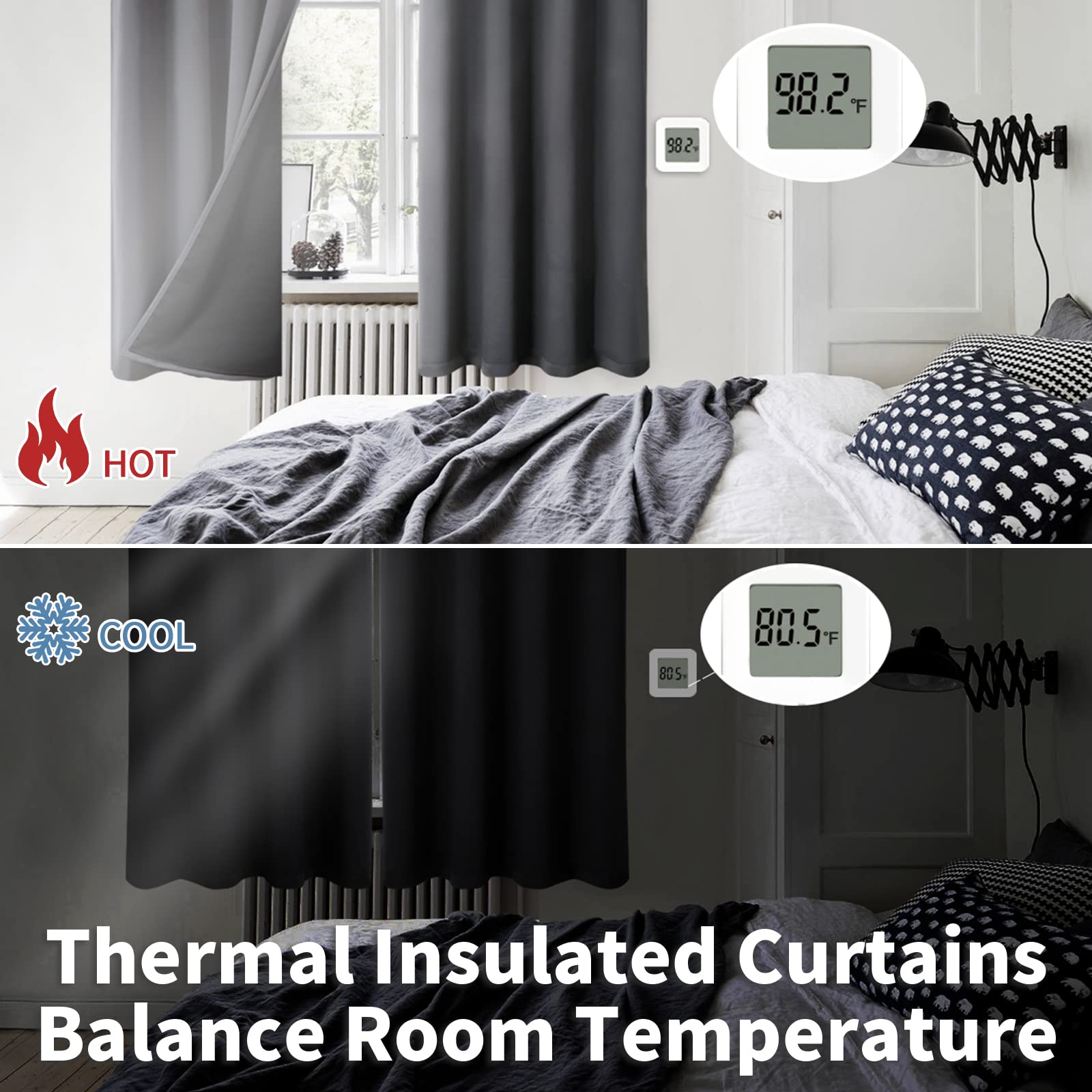 BGment curtains installed in bedroom creating darker sleep environment