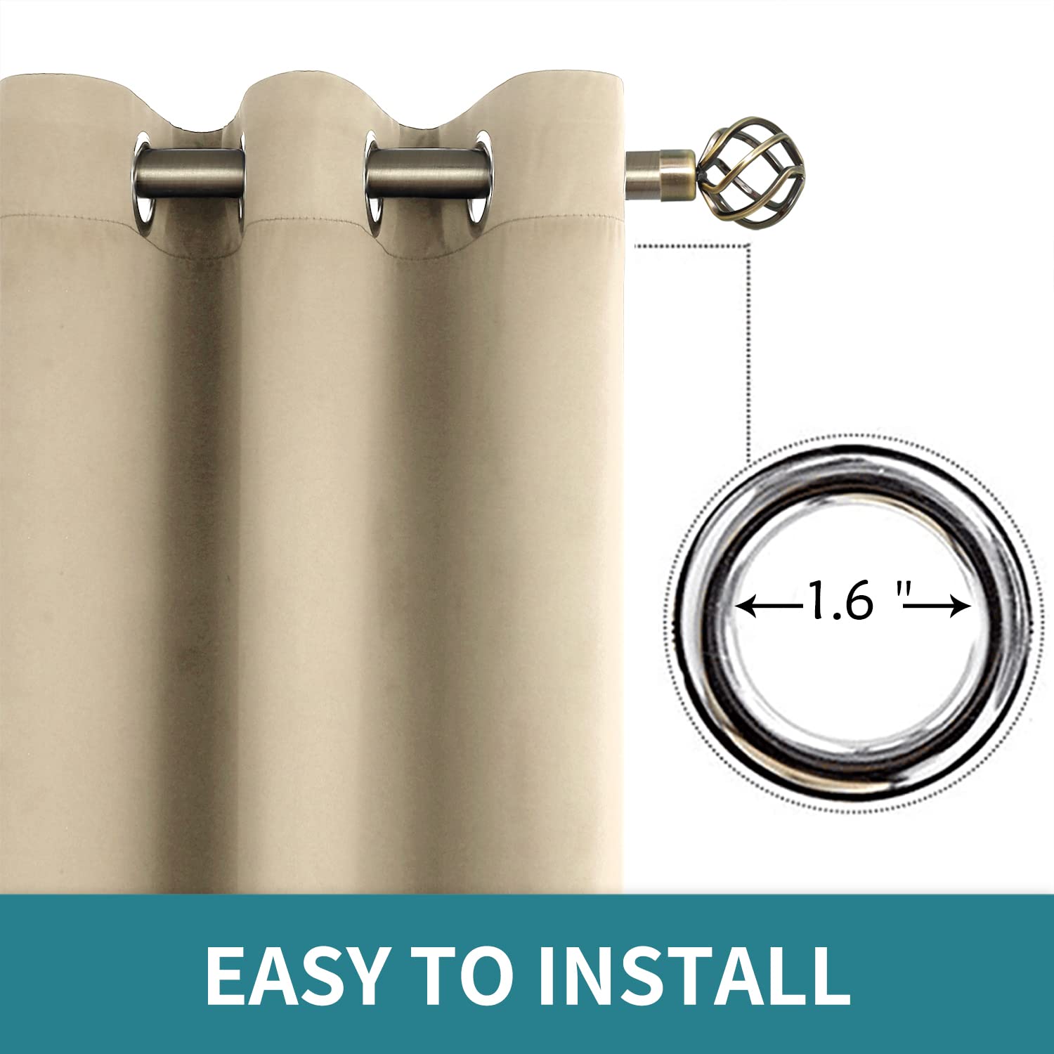 BGment panels mounted on a rod to demonstrate compatibility and smooth glide