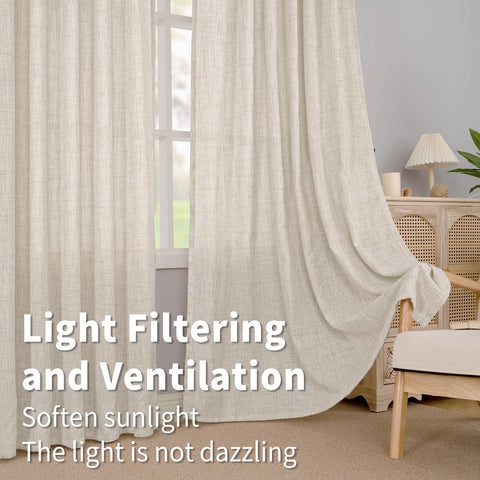 BGment living room scene with panel drape creating cozy filtered light and layered style