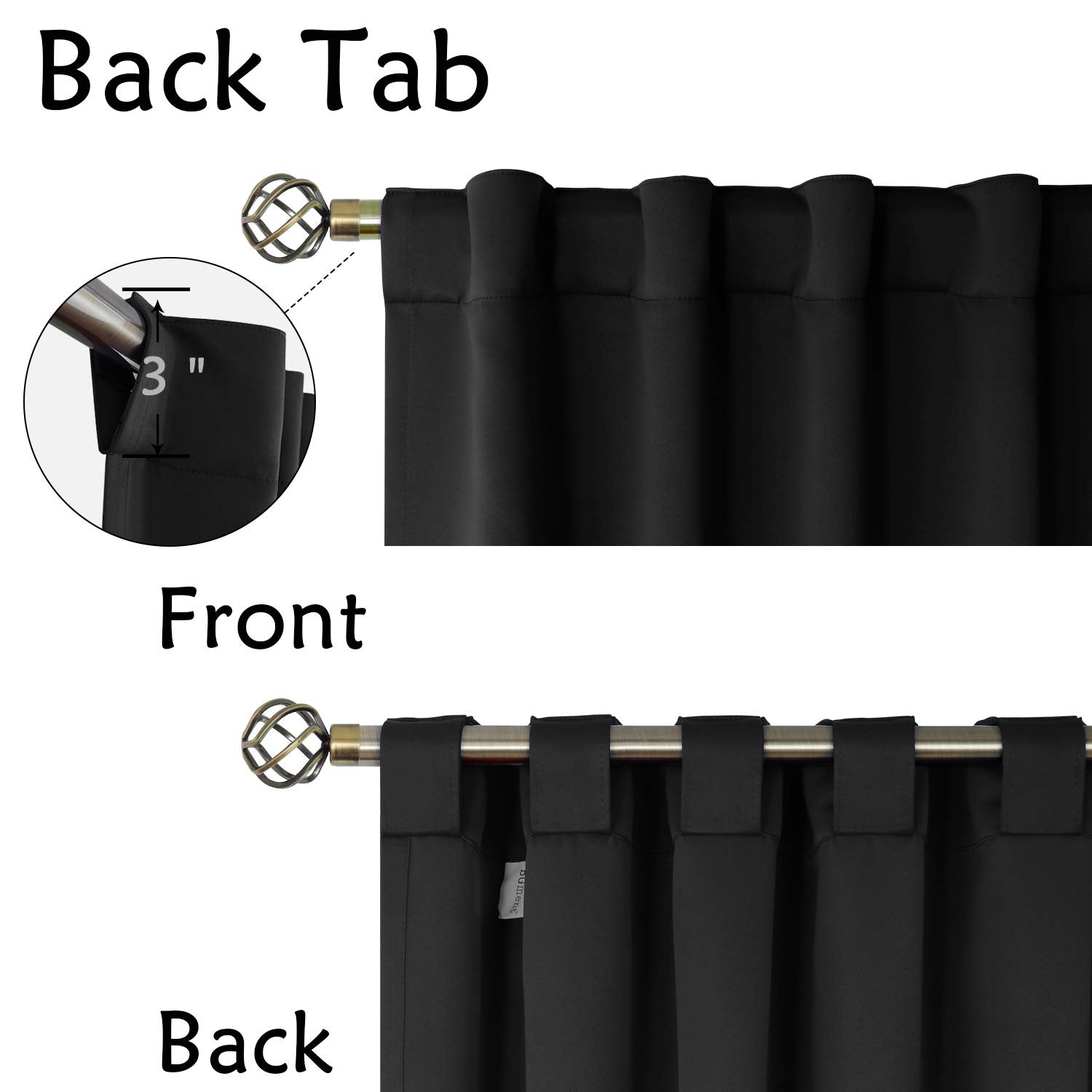 BGment detail of 3-inch rod pocket for secure, neat rod mounting