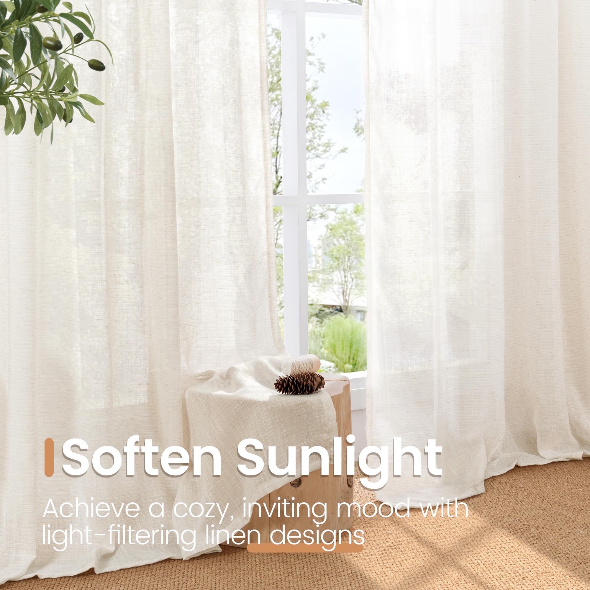 BGment curtains framing a living room window creating soft natural light benefit