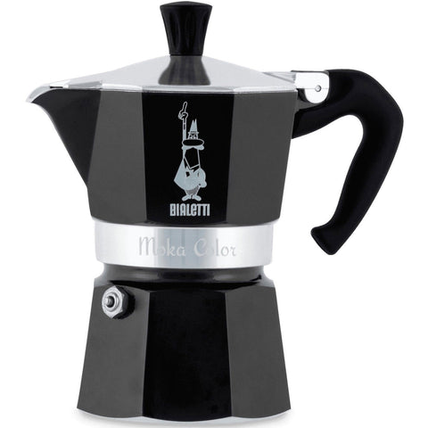 Bialetti Moka Express front view in red showing iconic shape and fast brewing benefit