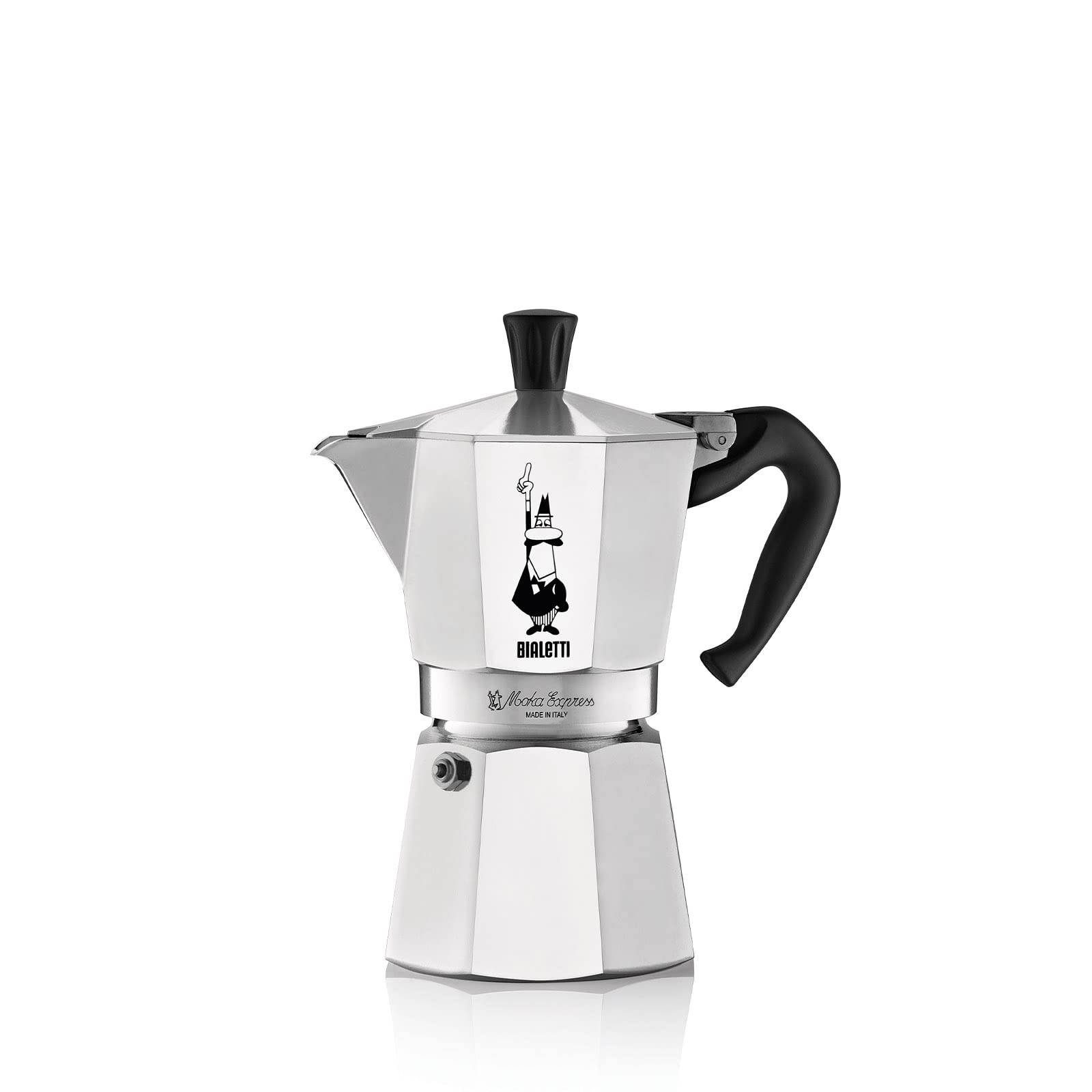 Bialetti front view showing iconic octagonal shape and classic design benefit authenticity