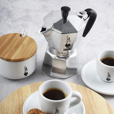 Bialetti made in italy label closeup emphasizing authentic craftsmanship benefit