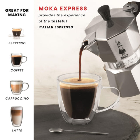 Bialetti next to branded coffee pack showing pairing benefits for ideal flavor