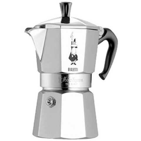 Bialetti handle and lid detail showing ergonomic grip and safe handling benefit