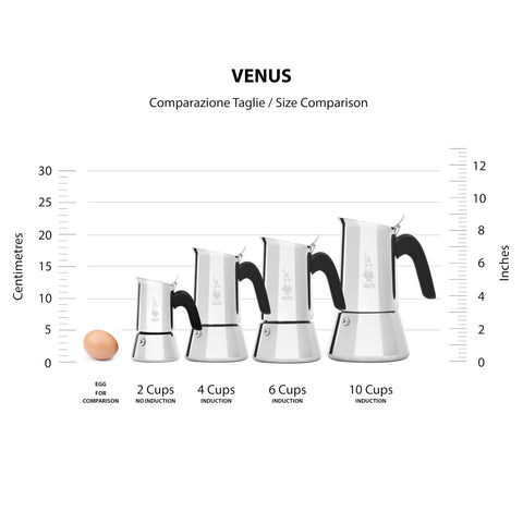 Bialetti Venus underside showing induction-ready base for fast heating