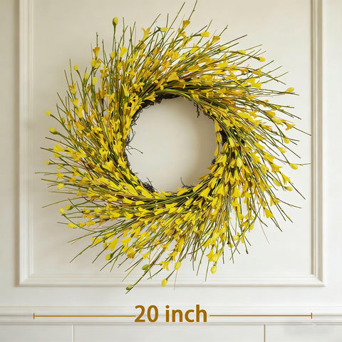 Bibelot wreath above fireplace creating warm home focal point