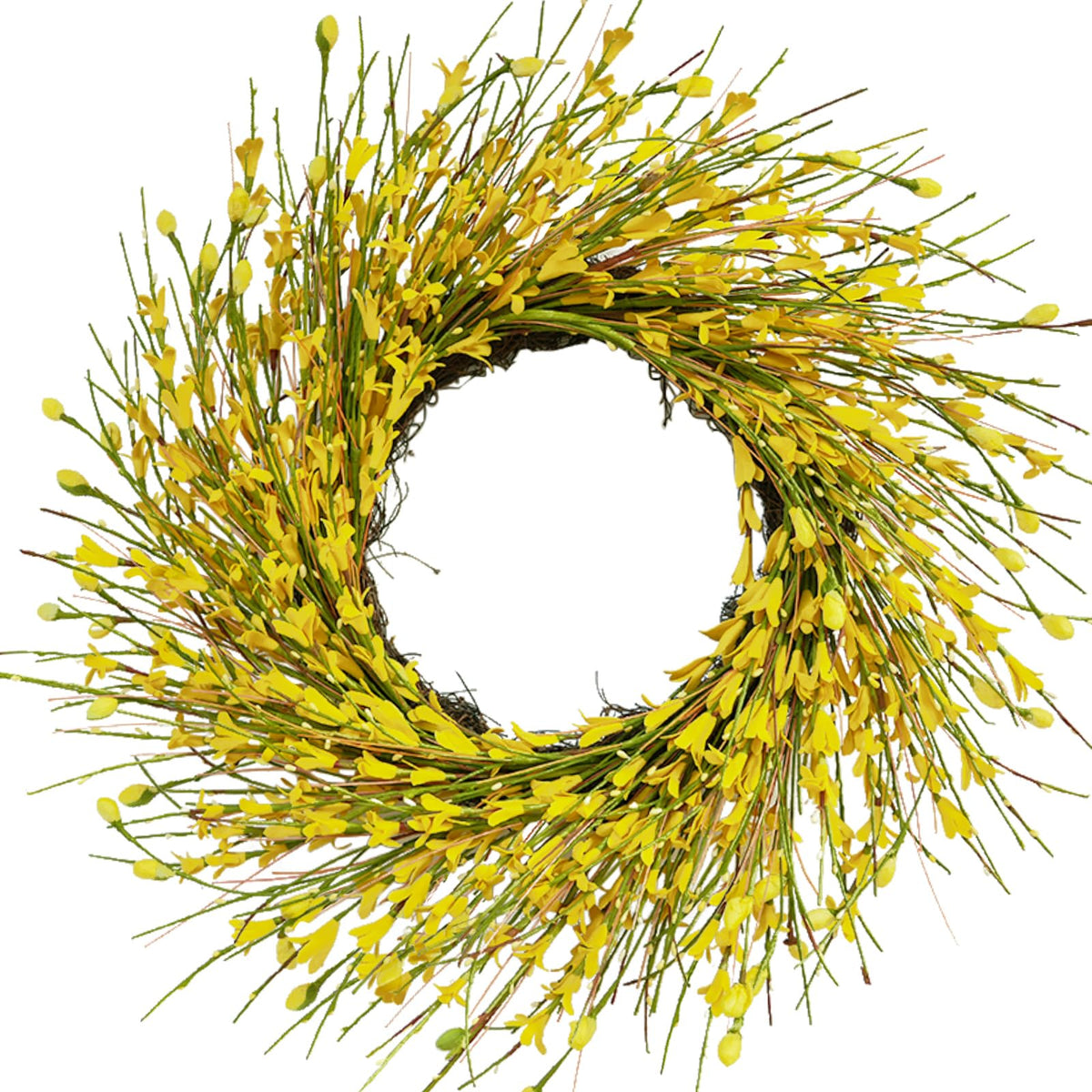 Bibelot wreath on front door adding cheerful curb appeal