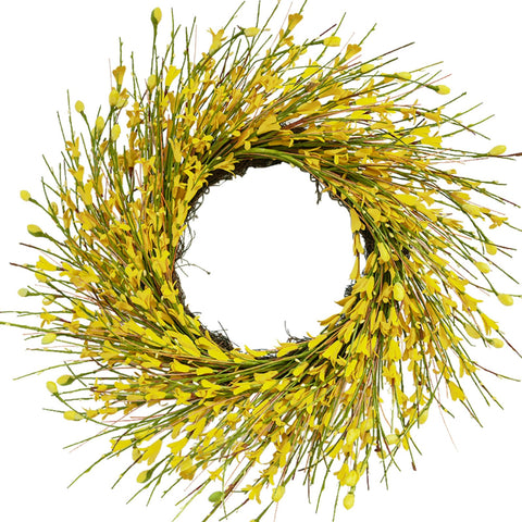 Bibelot wreath on front door adding cheerful curb appeal