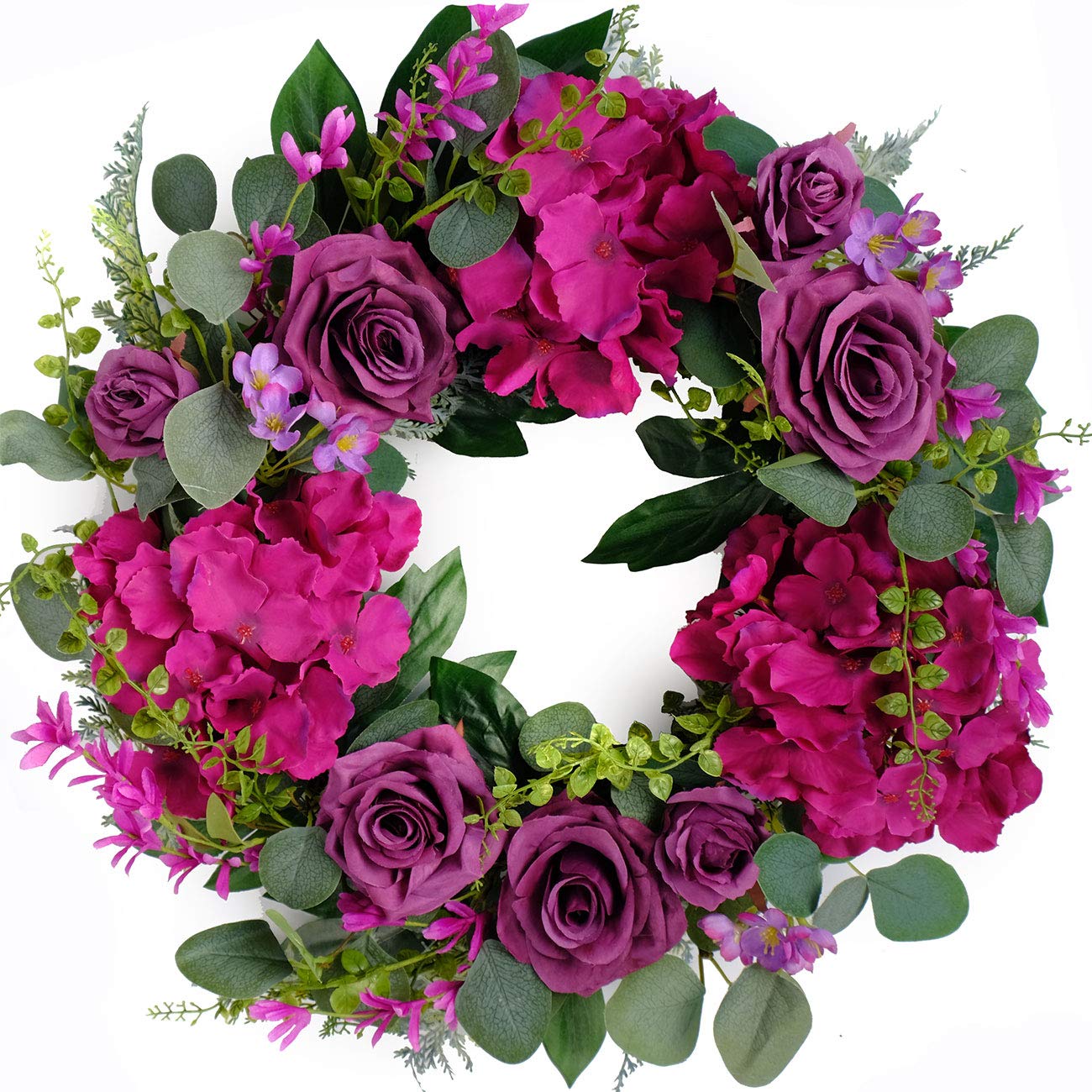 Bibelot front door purple rose wreath adding curb appeal