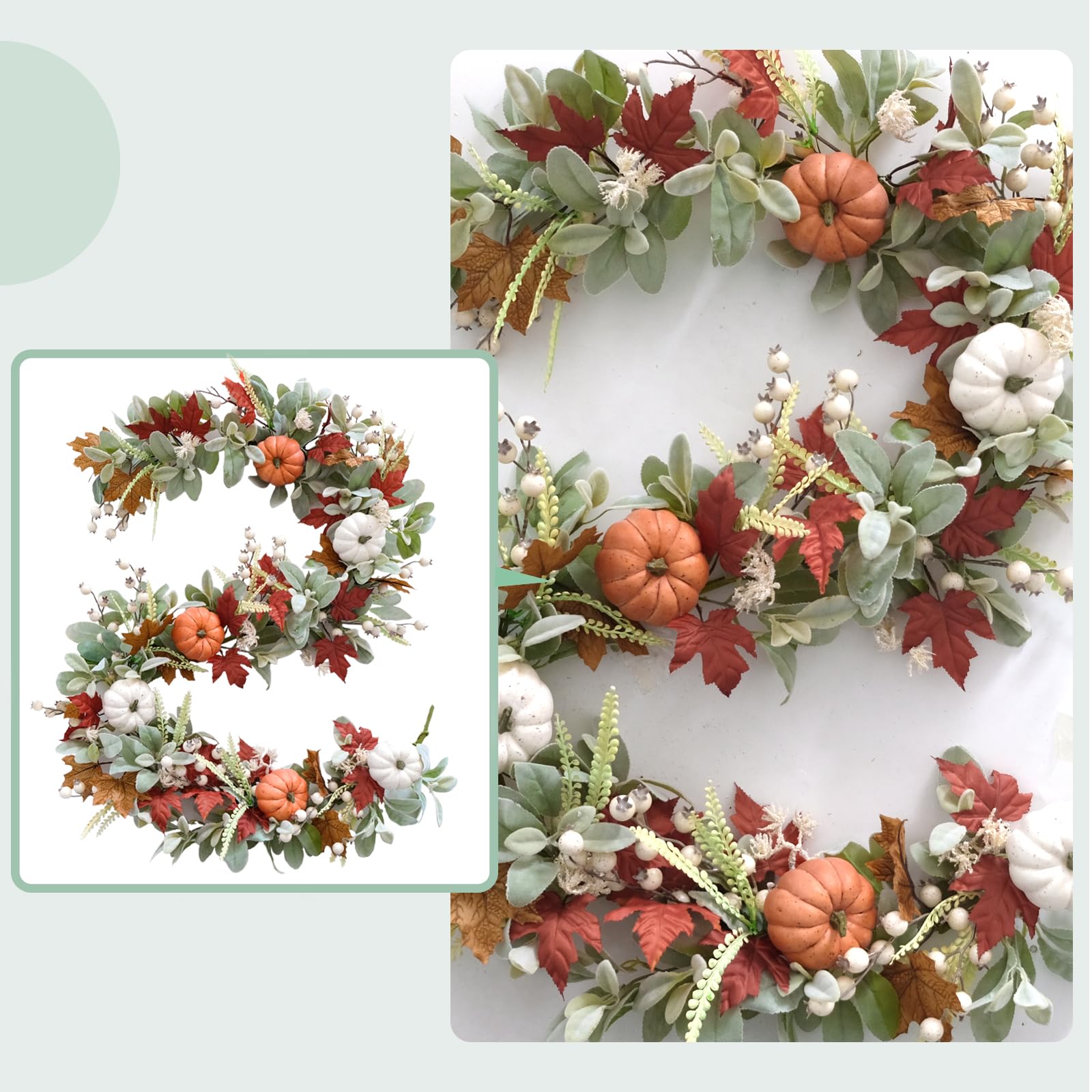 Bibelot garland draped on mantel creating warm seasonal ambience for living room