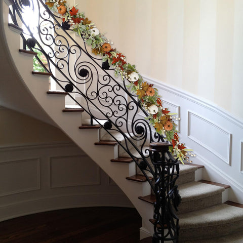 Bibelot garland beside standard pumpkin showing scale and proportional fit