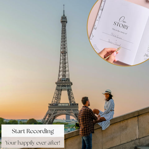 Bibi & Beau journal held in hands, easy-to-use format for couples