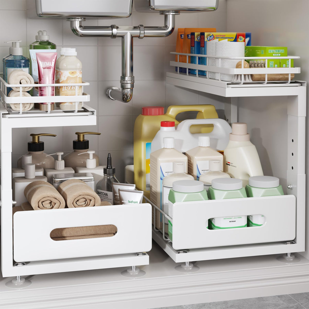 Biboraya front view of two-pack organizer shows neat storage and accessibility