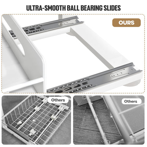 Biboraya L-shaped frame detail demonstrating fit around pipes for flexible storage