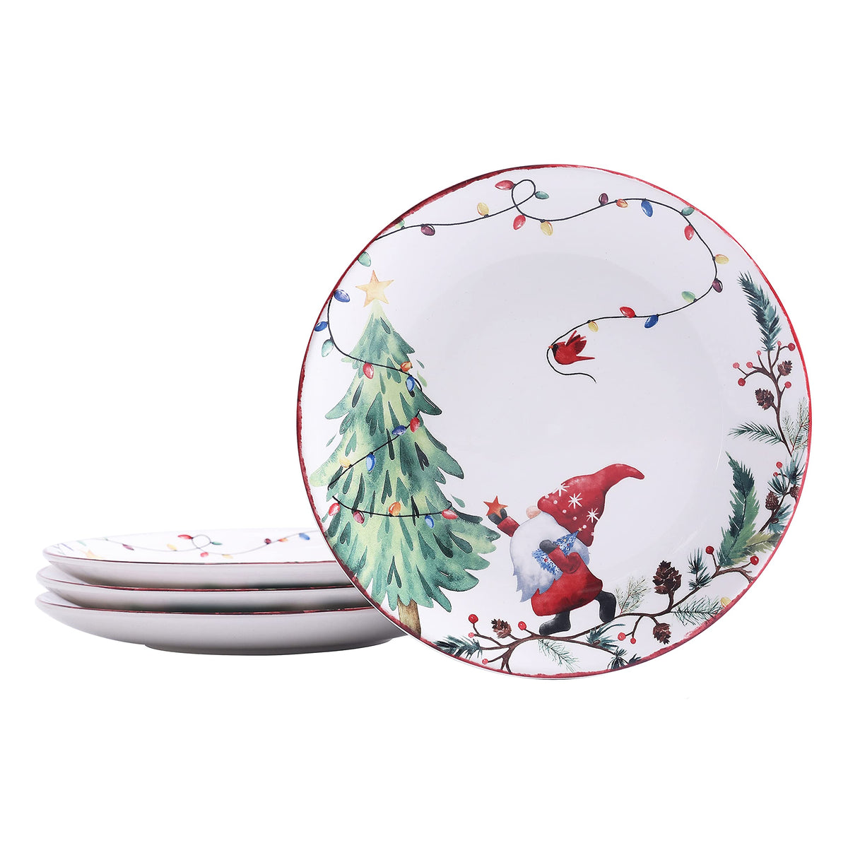 Bico front view showing festive gnome design and vibrant color, enhances table presentation