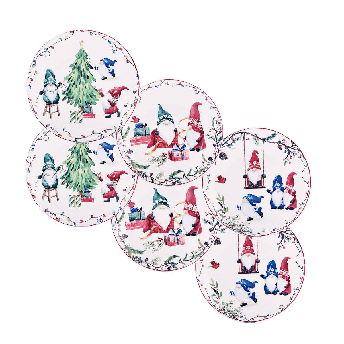 Bico plate front view with gnome artwork showing festive decoration benefit