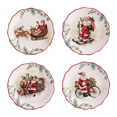 Bico front view of festive scalloped salad plate showing decorative pattern and aesthetic appeal