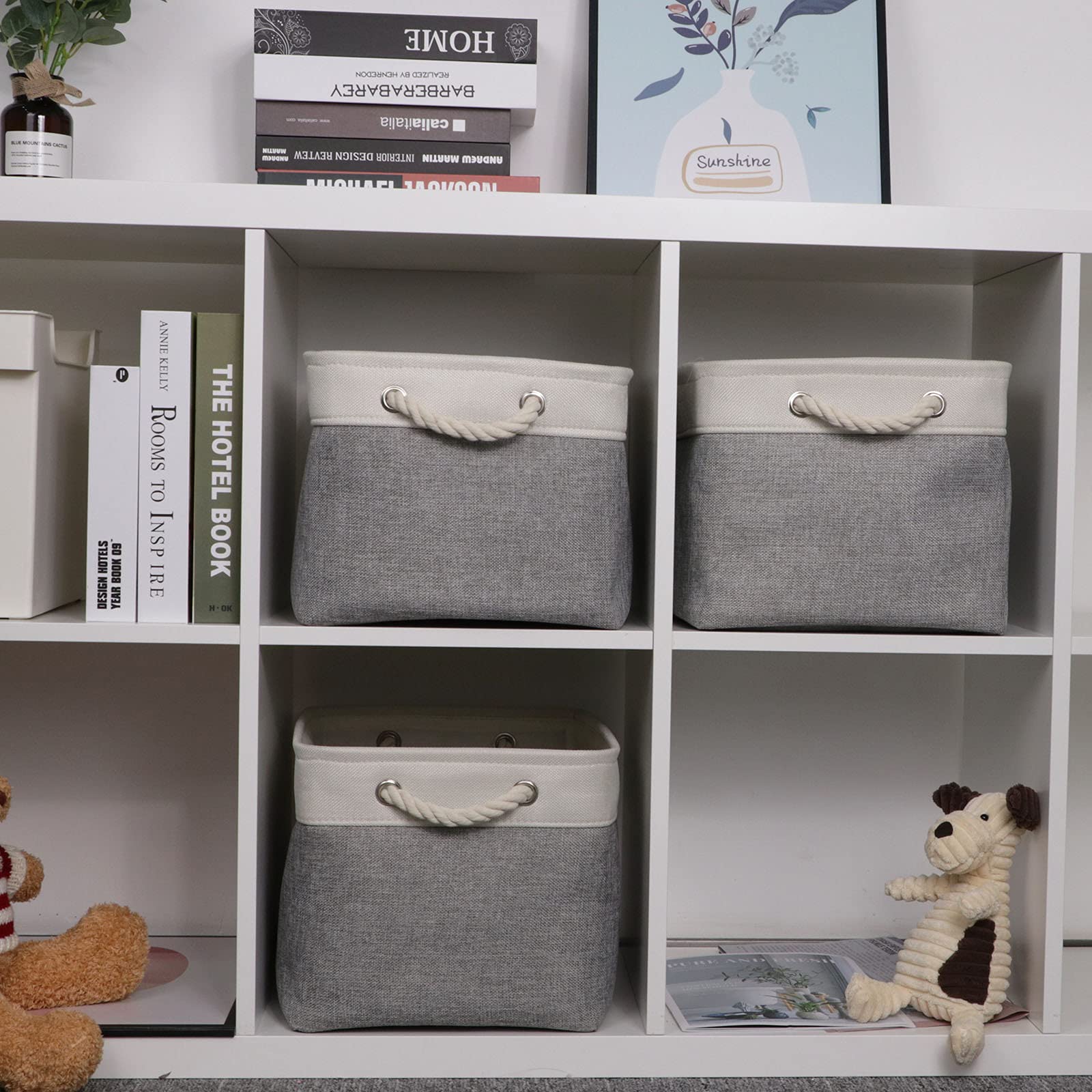 Bidtakay basket placed in cube shelf showing perfect organizer fit