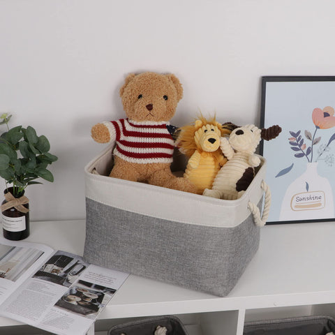 Bidtakay baskets in living room showing stylish decluttering and aesthetic benefit