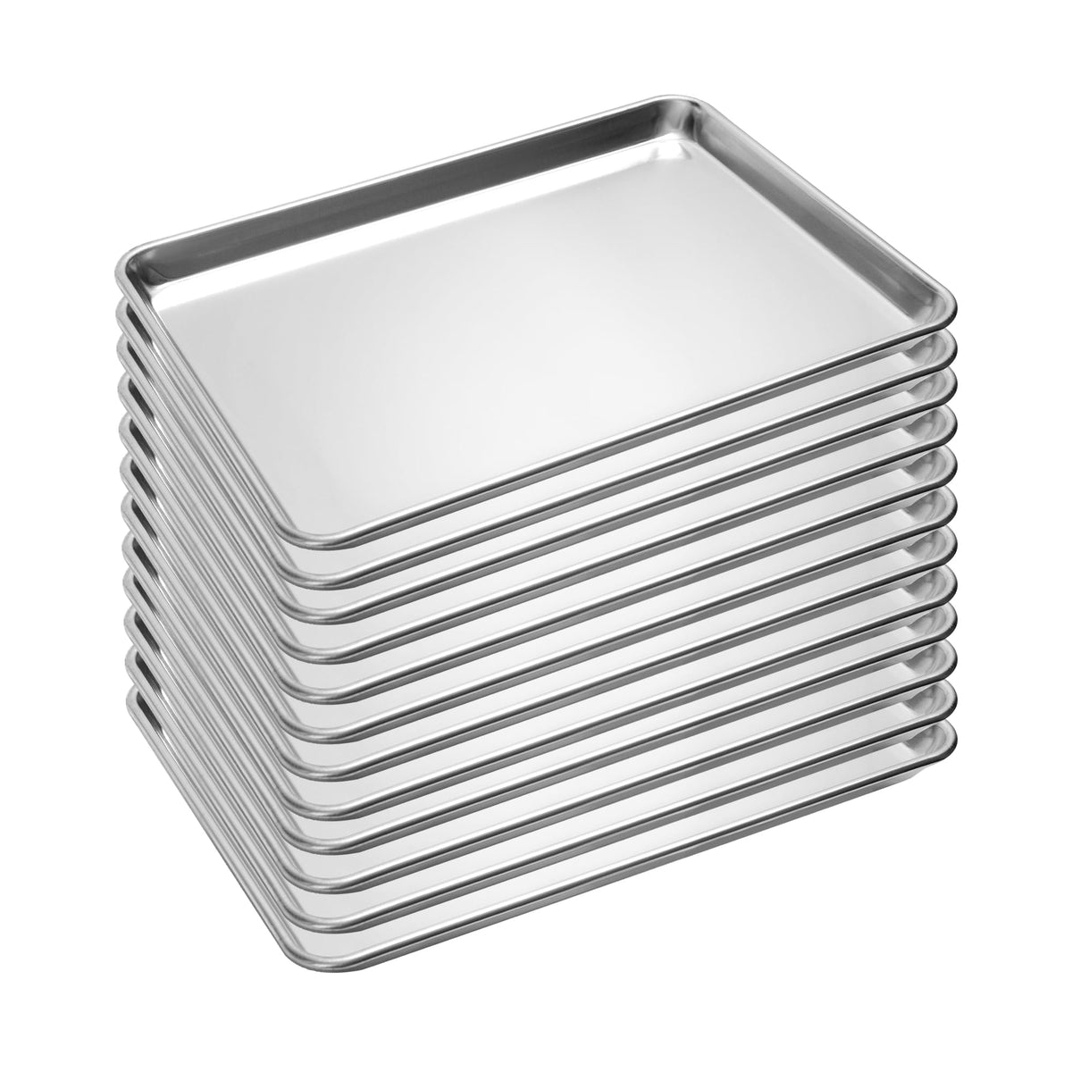 BIEAMA front view of 12-pack showing uniform commercial pans benefit durability
